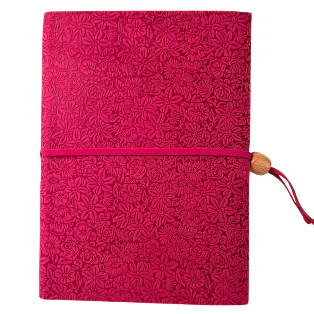 Agenda Scolastica “Decoro Fiori” – Planner A5 (14,5 × 21 cm) 2025/26 in Pelle Made in Italy