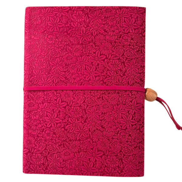 Agenda Scolastica “Decoro Fiori” – Planner A5 (14,5 × 21 cm) 2025/26 in Pelle Made in Italy