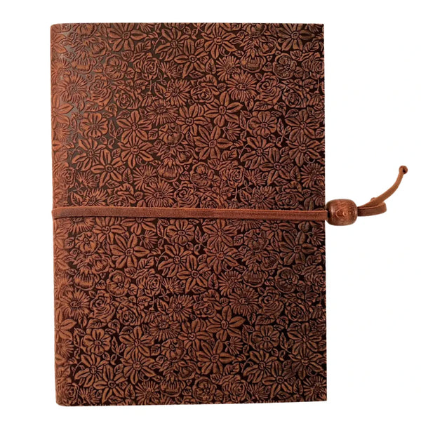 Agenda Scolastica “Decoro Fiori” – Planner A5 (14,5 × 21 cm) 2025/26 in Pelle Made in Italy